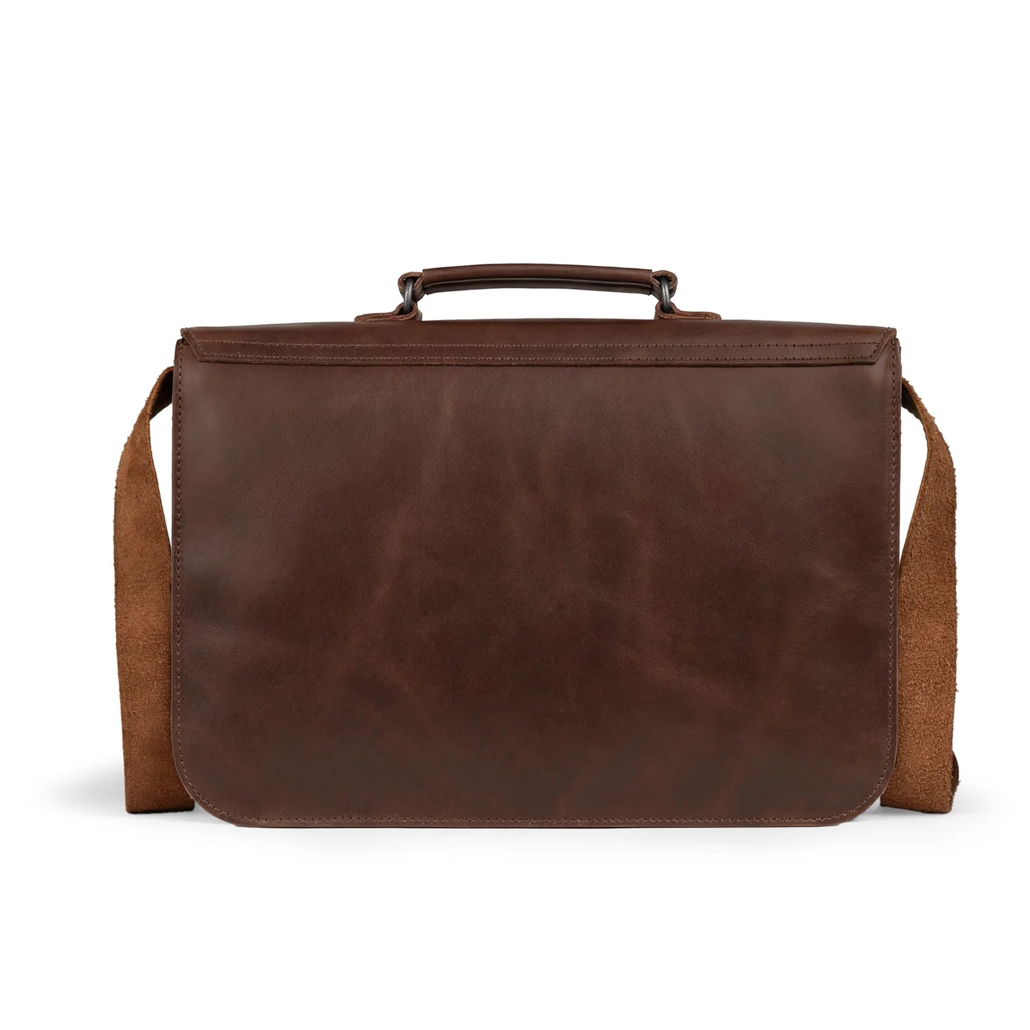 Vintage Full‑Grain Messenger Crossbody Bag