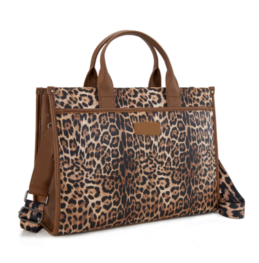 Leopard Print 15.6‑inch Women Business Laptop Tote